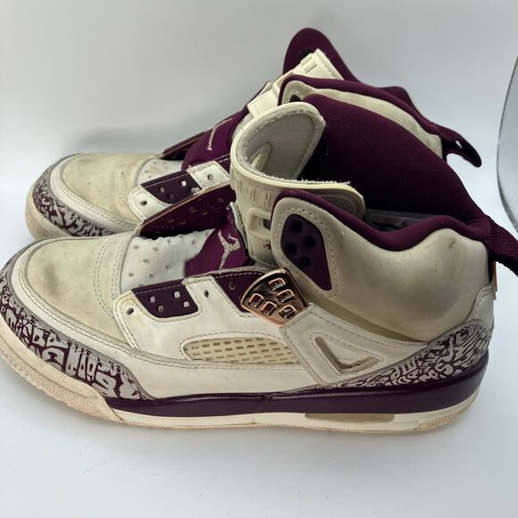 Jordan Other - Jordan‎ Dub Zero Spizike Sneakers White Burgundy Gold 40 Acres Brooklyn Youth 5Y